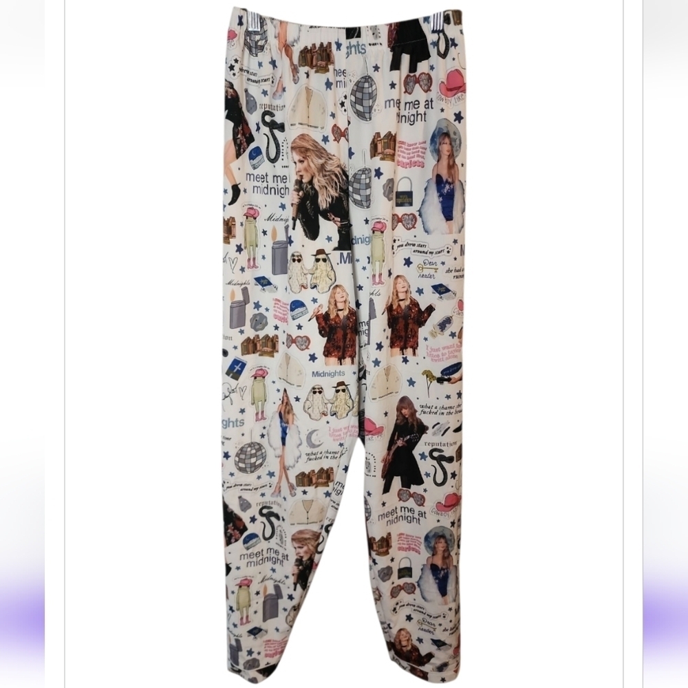 Taylor Swift Satin Pajama Pants sz S Swifty Sleep Eras Reputation Midnight 1989